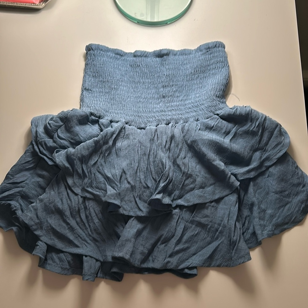Blue Ruffle Skirt